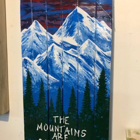 The Mountains are Calling Ski Wall Art