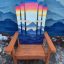 Mystic mountain sunset hybrid Adirondack snowboard chair