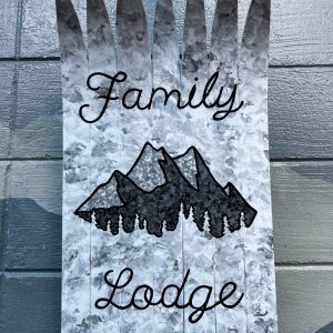 Family Lodge Hand Painted Ski Wall Art