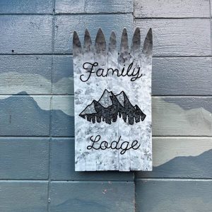 Family Lodge Hand Painted Ski Wall Art