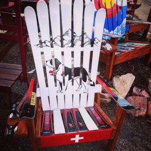 Swiss Mountain Patrol Rescue Dog Adirondack Ski Chair