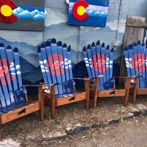 Denver Colorado Rocky Mountain Adirondack Ski Football Chair