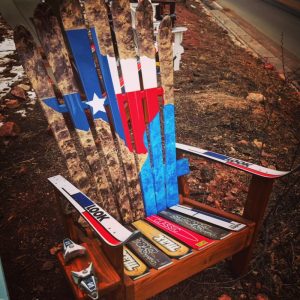 Texas Flag Hand Painted Adirondack Ski Chairs