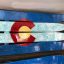 Marbled Colorado Flag Wall Art hand painted on Skis
