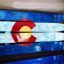 Marbled Colorado Flag Wall Art hand painted on Skis