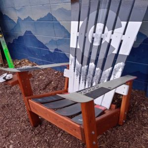 Monochromatic Colorado Mountain Adirondack ski chair