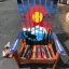 Colorado Moose Mountain Mural Hand Painted Adirondack Ski Chair Set