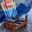 Wolf sunset silhouette Adirondack hybrid ski/snowboard chairs