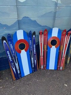 Colorado Flag Ski & Snowboard Corn Hole Set