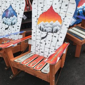 Aspen Leaf Colorado Flag Mural Sunset Adirondack SnowboardChair