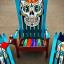 Hand painted sugar skull adirondack chair