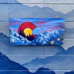 Colorado Flag Mountains Wall Art