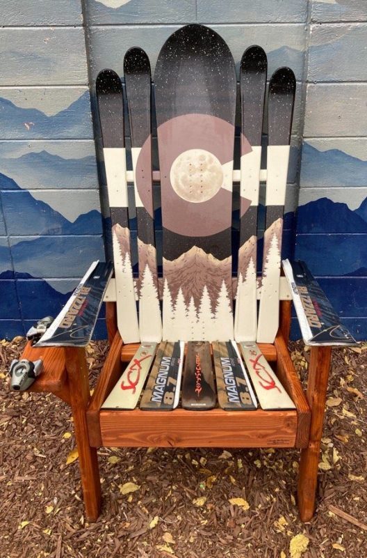 Brown & Beige CO Mountain Adirondack Hybrid Ski/Snowboard Chair