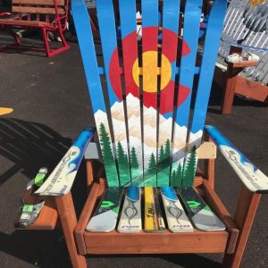 Colorado Flag Blue Sky Mountain Mural chair