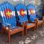 Classic Colorado Flag Adirondack Ski Chairs