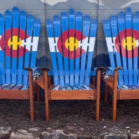 Classic Colorado Flag Adirondack Ski Chairs