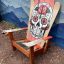 Pastel sugar skull Adirondack ski chair