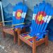 Classic Colorado flag Adirondack ski chairs