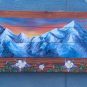 Columbine wooden mountain sunset mural wall art