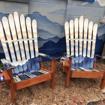 Smokey Mountain Mural Ski Chair