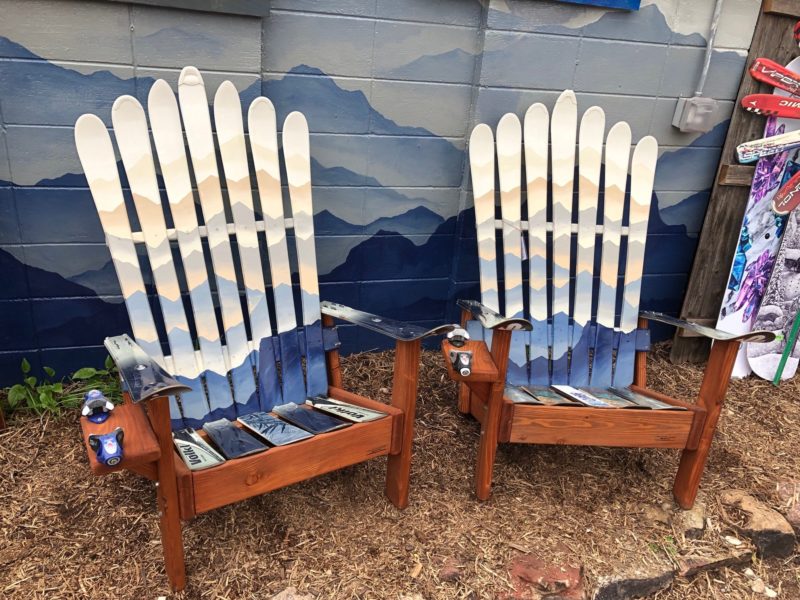 Smokey Mountain Mural Ski Chair