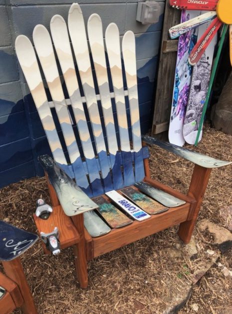 Smokey Mountain Mural Ski Chair