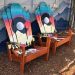 Teal Colorado sunset moon Adirondack hybrid ski/snowboard chairs
