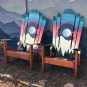 Teal Colorado sunset moon Adirondack hybrid ski/snowboard chairs