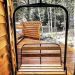 Outdoor metal ski lift hanging bench