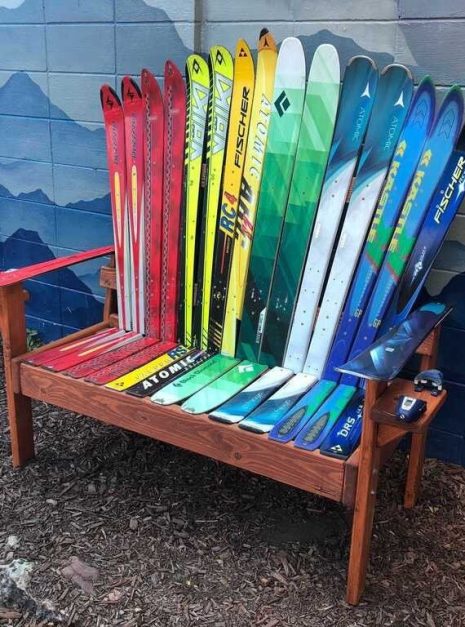 Rainbow ski bench