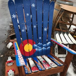 Colorado Mountain Snowflakes Adirondack Ski Chair