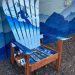 Snowy mountain skier Adirondack ski chair
