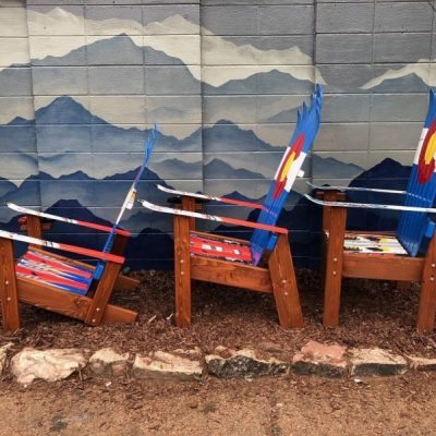 Adirondack ski chair model display