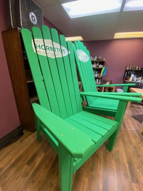 72 or 84 (6 or 7 feet) Tall Giant Oversized Adirondack chair - (Custom  Stain Color & We will Apply your Vinyl Logo Version)