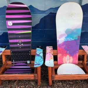 Small Colorful Kids Adirondack Snowboard chairs