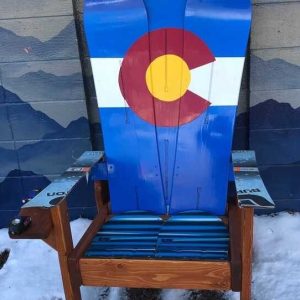 Colorado flag Adirondack snowboard chair