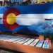 Colorado Columbines and Mountains Snowboard Bench