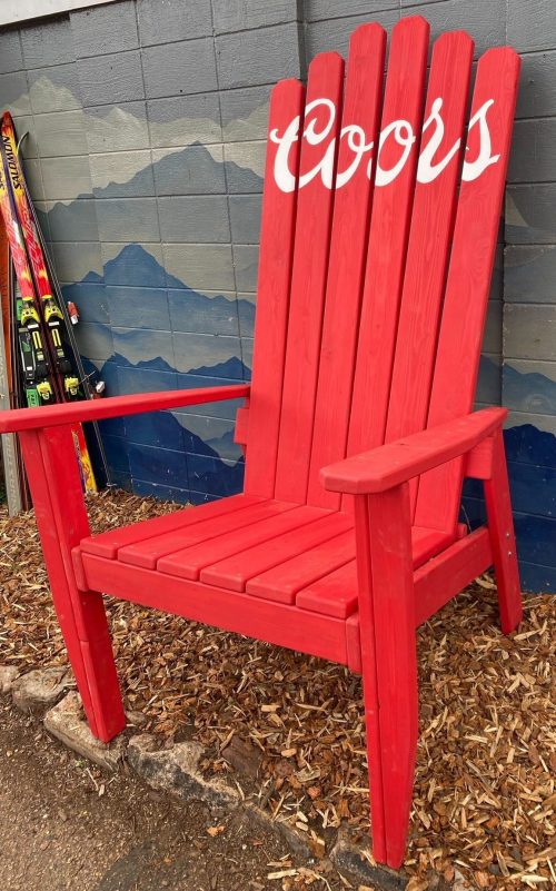 XXL GIANT ADIRONDACK CHAIR 84 (7 foot tall) Oversize - Red Hand Painted Oil