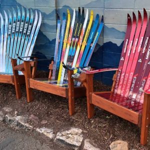 Cross country Adirondack ski chair set