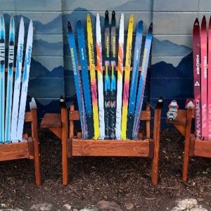 Cross country Adirondack ski chair set