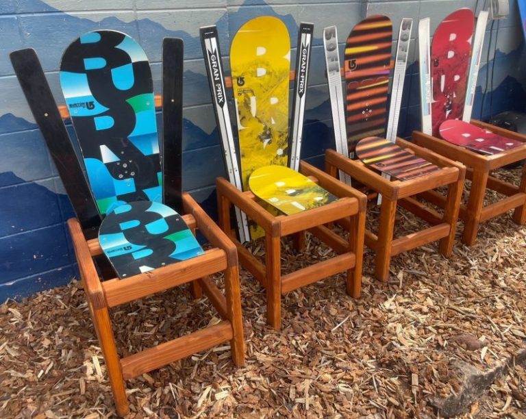 Pick your Colors!  Set of (4) – Hybrid Snowboard Patio Dining Chairs