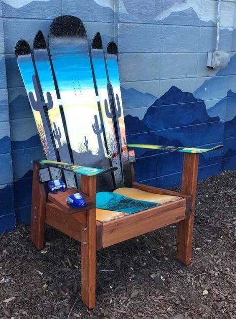 Arizona desert cactus Adirondack hybrid ski/snowboard chair