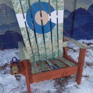 Military Camo Colorado Flag Adirondack Ski Chair