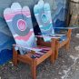 Pink blue colorado Adirondack snowboard chairs