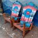 Pink blue colorado Adirondack snowboard chairs
