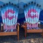 Pink blue colorado Adirondack ski chairs