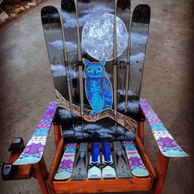 Night Sky Owl Adirondack Ski Chair