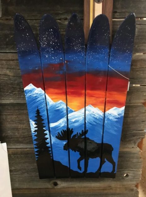 Moose Mountain Mural Ski Wall Art