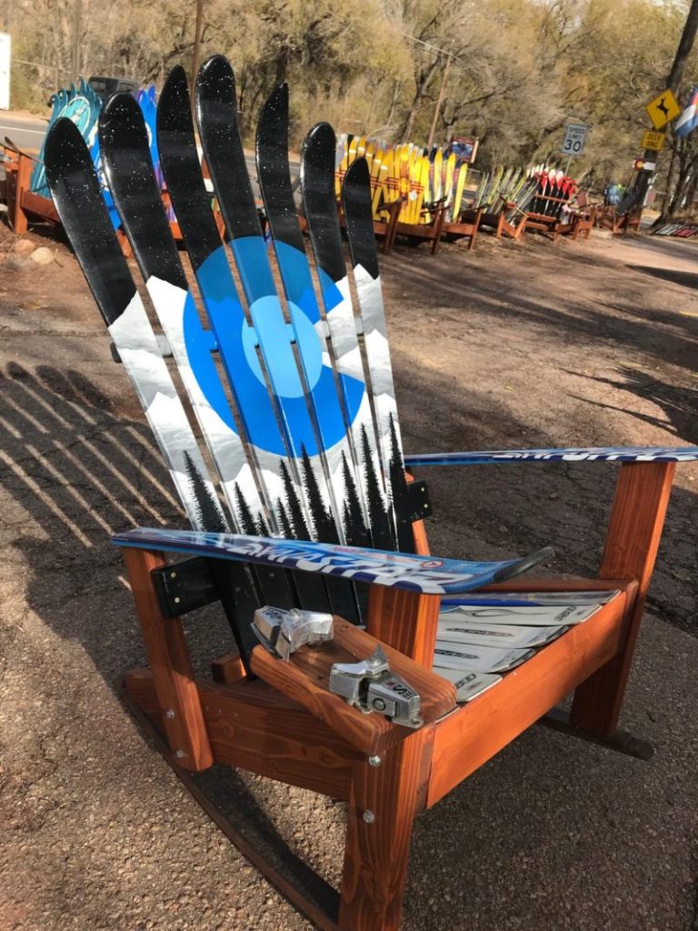 Colorado Blue and Grey Rocky Mountain Night Sky Mural Chair