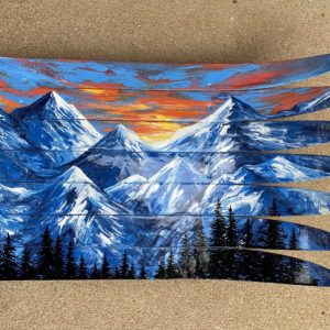 Hand Painted Mountain Mural Wall Art